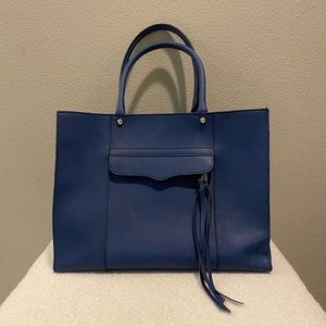 //SOLD// Rebecca Minkoff medium navy blue leather tote.